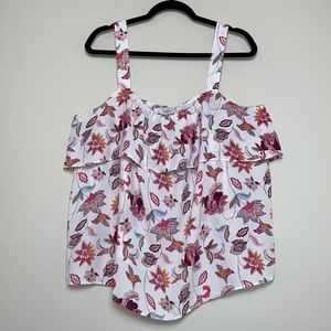 NWT Loft Off Shoulder Floral Ruffle Top Size XL
